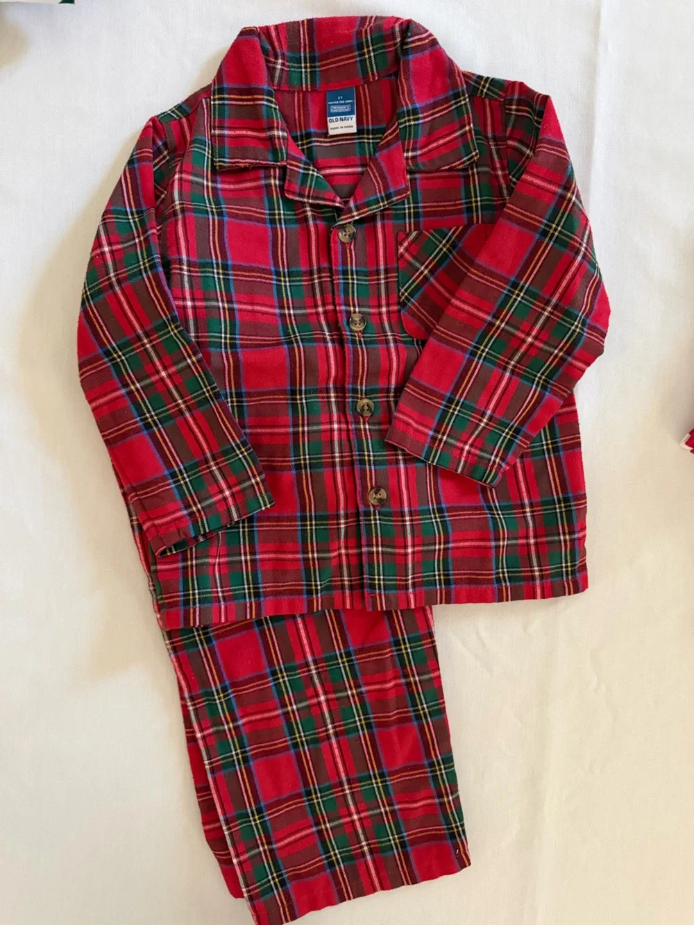 Christmas Holiday Kids Pajama Set — Multi-Color Seasonal Prints 2T